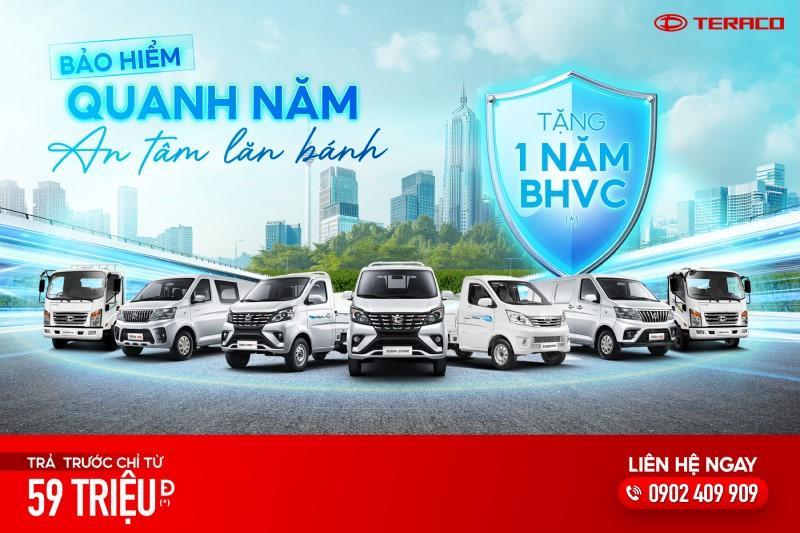 Tháng 6/2025 mua xe Teraco nhận ngay 1 năm bảo hiểm vật chất